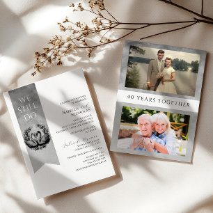 Elegante invitación al aniversario de fotos en bla