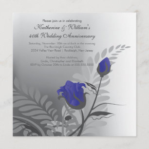 Elegante invitación al Aniversario del Azul Rojo