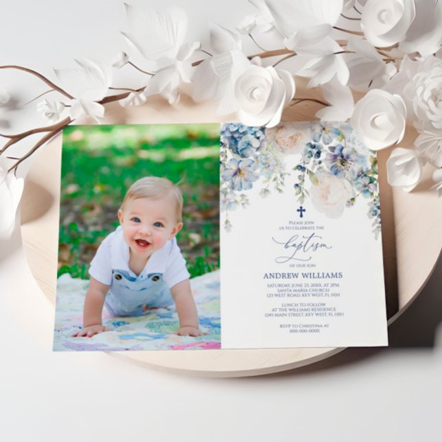 Elegante invitación al bautismo de foto de Hydrang (Subido por el creador)