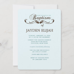 Elegante invitación al bautismo de fuente