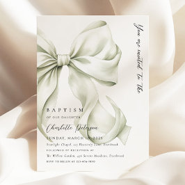 Elegante invitación al bautismo de Sage Bow