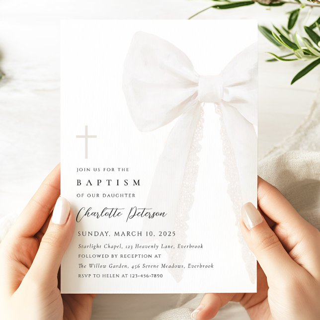 Elegante invitación al bautismo de vacas blancas (Subido por el creador)