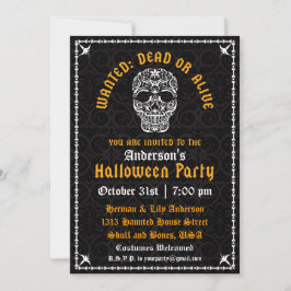 Elegante invitación al cráneo de Halloween