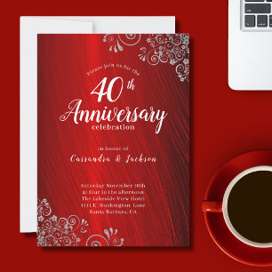Elegante invitación al cuadragésimo aniversario de