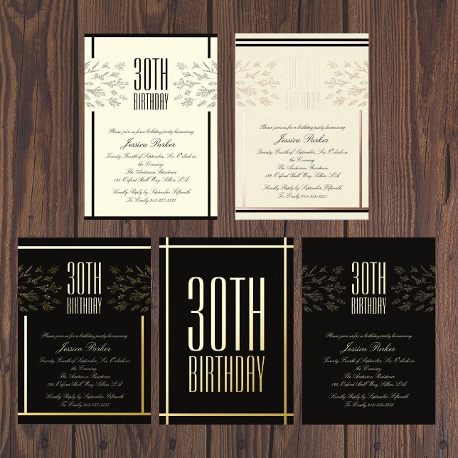 Elegante Invitación al cumpleaños Mínimo Floral Be (Subido por el creador)