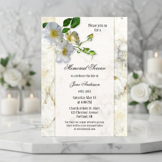 Elegante invitación al funeral de mármol