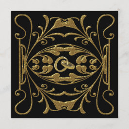 Elegante invitación al oro y a la boda negra
