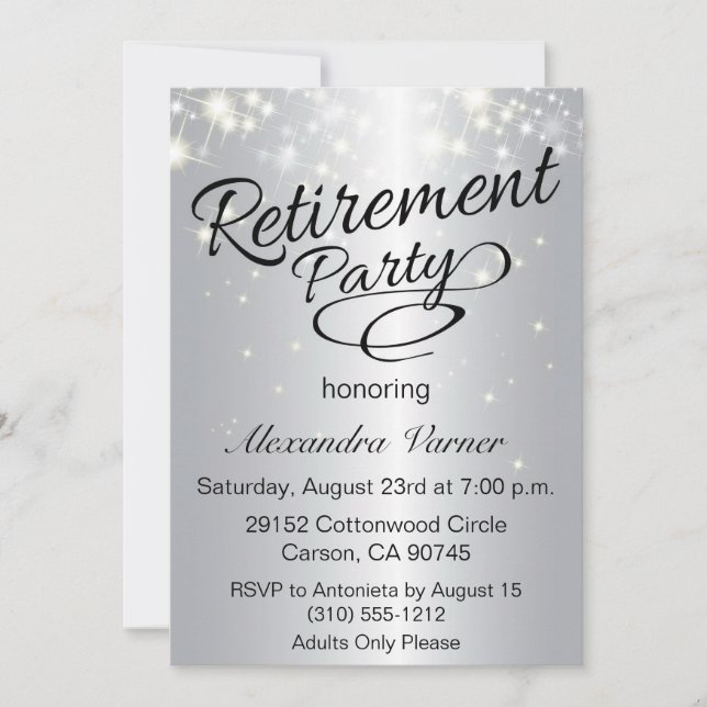 Elegante invitación al Partido de Jubilación - Pla (Anverso)