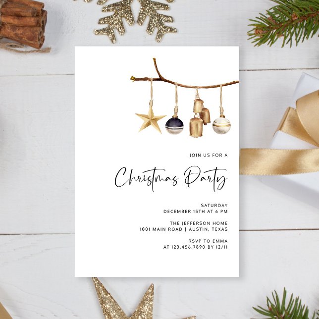Elegante invitación al Partido de los Navidades de (Personalized Elegant White Family Christmas Party Invitation)