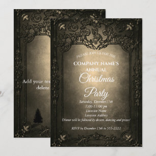 Elegante invitación al partido de Navidades gótico