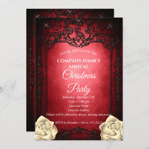 Elegante invitación al partido de Navidades gótico
