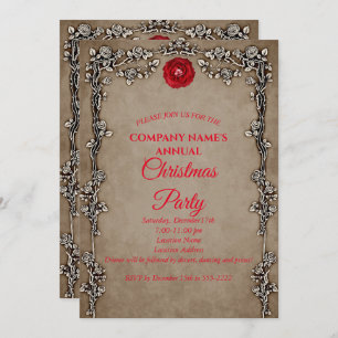Elegante invitación al partido de Navidades gótico
