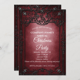 Elegante invitación al partido de Navidades gótico