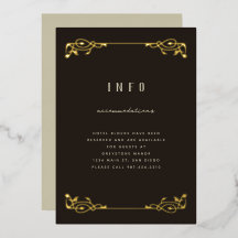 Elegante invitación al Relieve metalizado Art Nouv