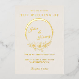 Elegante invitación al Relieve metalizado Boda de