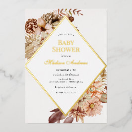 Elegante invitación al Relieve metalizado de Baby 