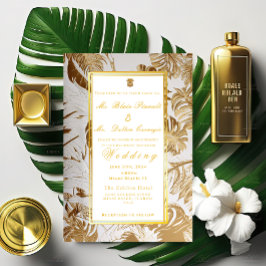 Elegante invitación al Relieve metalizado de oro d