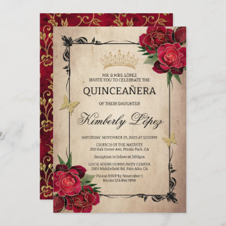 Elegante Invitación al Relieve metalizado dorado R