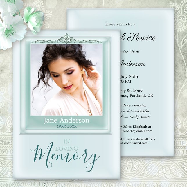 Elegante Invitación al servicio funeral de fotos (Subido por el creador)