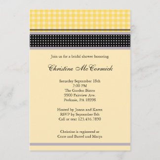 Elegante invitación amarilla y negra