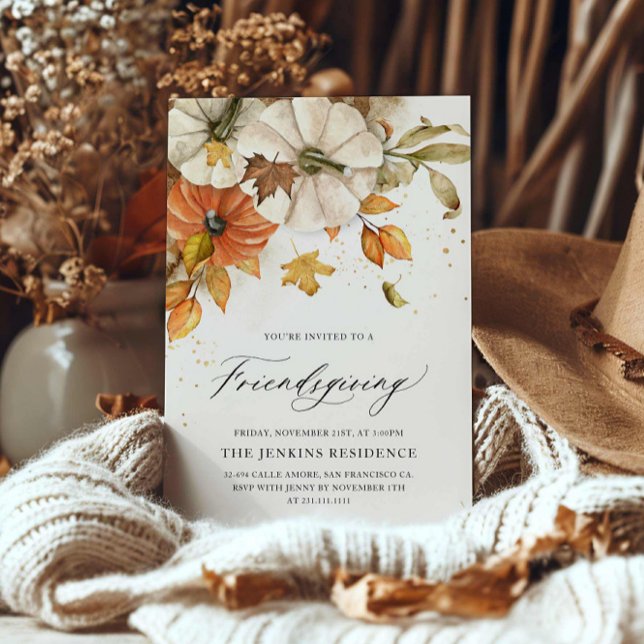 Elegante Invitación amistosa (Elegant Friendsgiving Dinner Invitation)