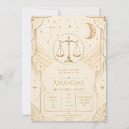 Elegante Invitación Art Déco Libra Marfil y Champá