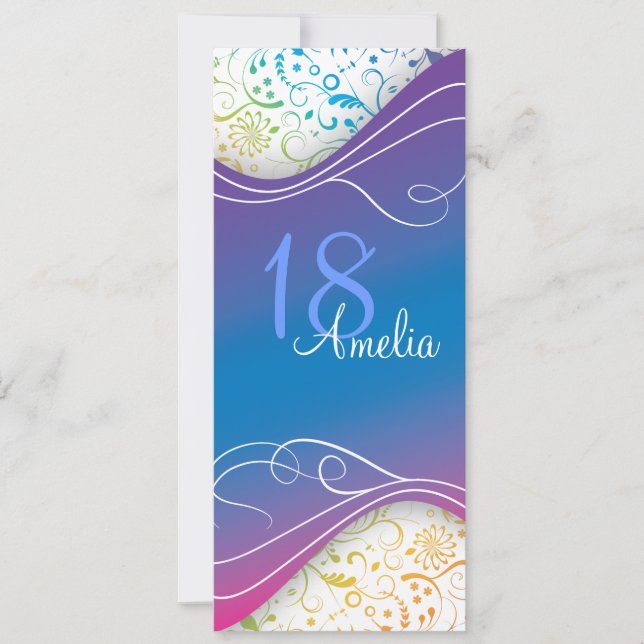 Elegante invitación azul (Anverso)