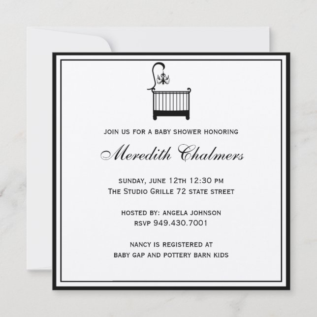 Elegante invitación Baby Shower (Anverso)