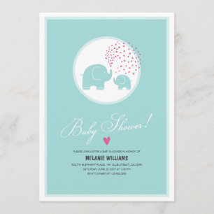 Elegante invitación Baby Shower a los elefantes az