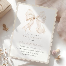 Elegante invitación Baby Shower Bow Neutral