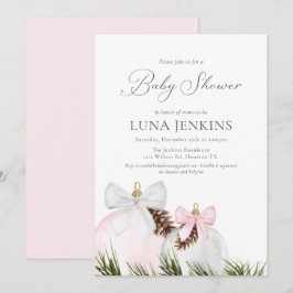 Elegante Invitación Baby Shower Chica de Invierno