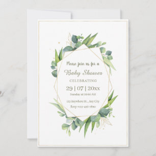 Elegante invitación Baby Shower de Eucalipto de Or