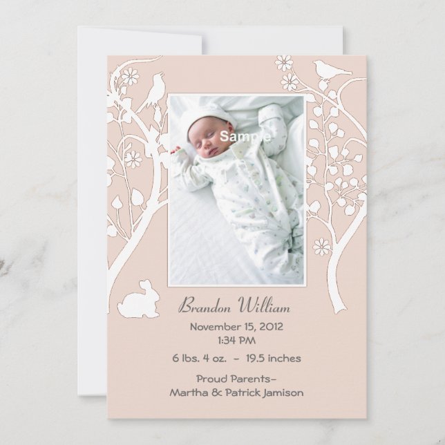 Elegante Invitación beige y blanco (Anverso)