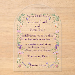 Elegante Invitación Boda acrílico transparente