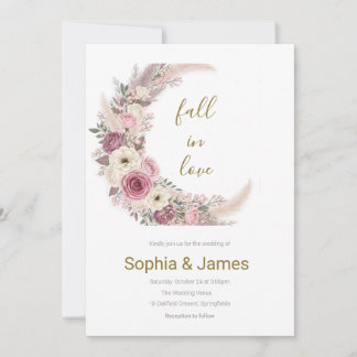 Elegante Invitación Boda de flores rosadas de Rubo