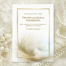 Elegante Invitación Boda de pluma de oro