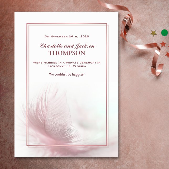 Elegante Invitación Boda de plumas rosadas polvori (Subido por el creador)