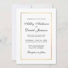 Elegante invitación Boda moderna en blanco y negro
