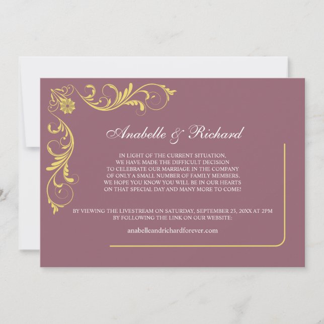 Elegante Invitación Boda victoriana (Anverso)