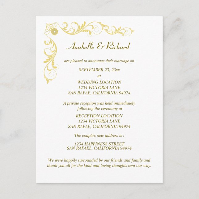 Elegante Invitación Boda victoriana (Anverso)