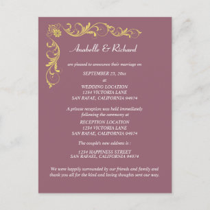 Elegante Invitación Boda victoriana
