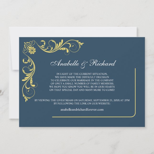 Elegante Invitación Boda victoriana (Anverso)