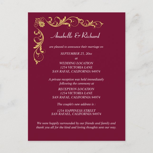 Elegante Invitación Boda victoriana (Anverso)