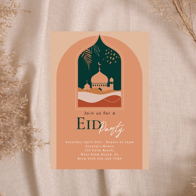 Elegante invitación bohemiana al partido Eid (Subido por el creador)