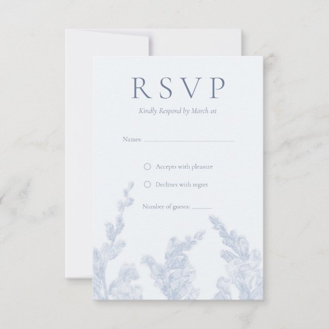 Elegante invitación botánica de matrimonio RSVP (Anverso)
