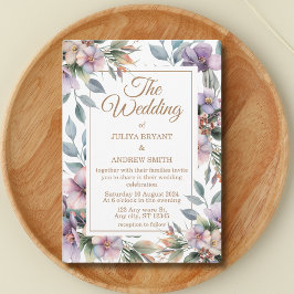 Elegante invitación botánica floral a la boda