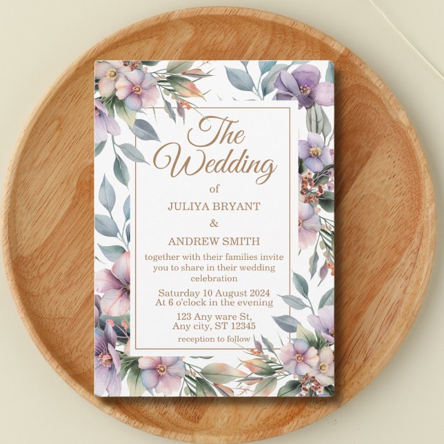 Elegante invitación botánica floral a la boda (Subido por el creador)