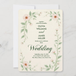 Elegante Invitación clásica a la boda floral