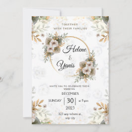 Elegante Invitación clásica a la boda floral