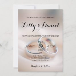 Elegante invitación clásica a los anillos bodas